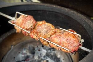 Rotisserie Partridge on the spit